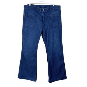 Vintage Seafarer Trousers Utility Men's Dungarees 36 x29 Talon Zip bell bottoms